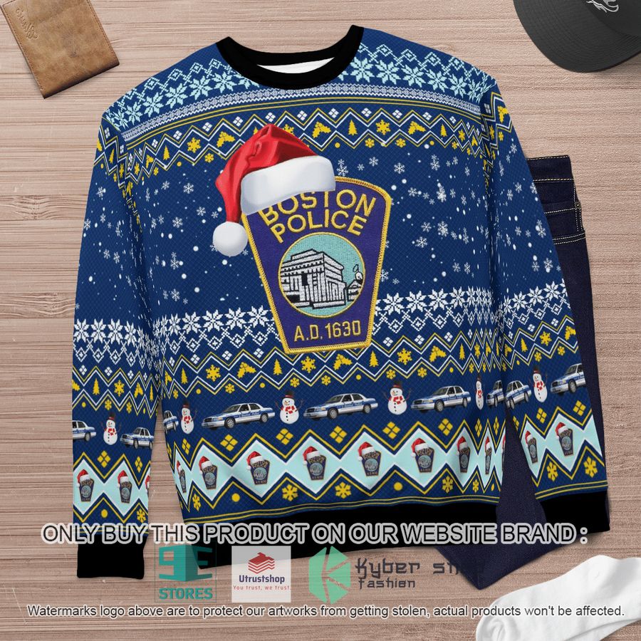 NEW Boston Police Department Christmas Sweater 6 boston police department christmas sweater 6 2038