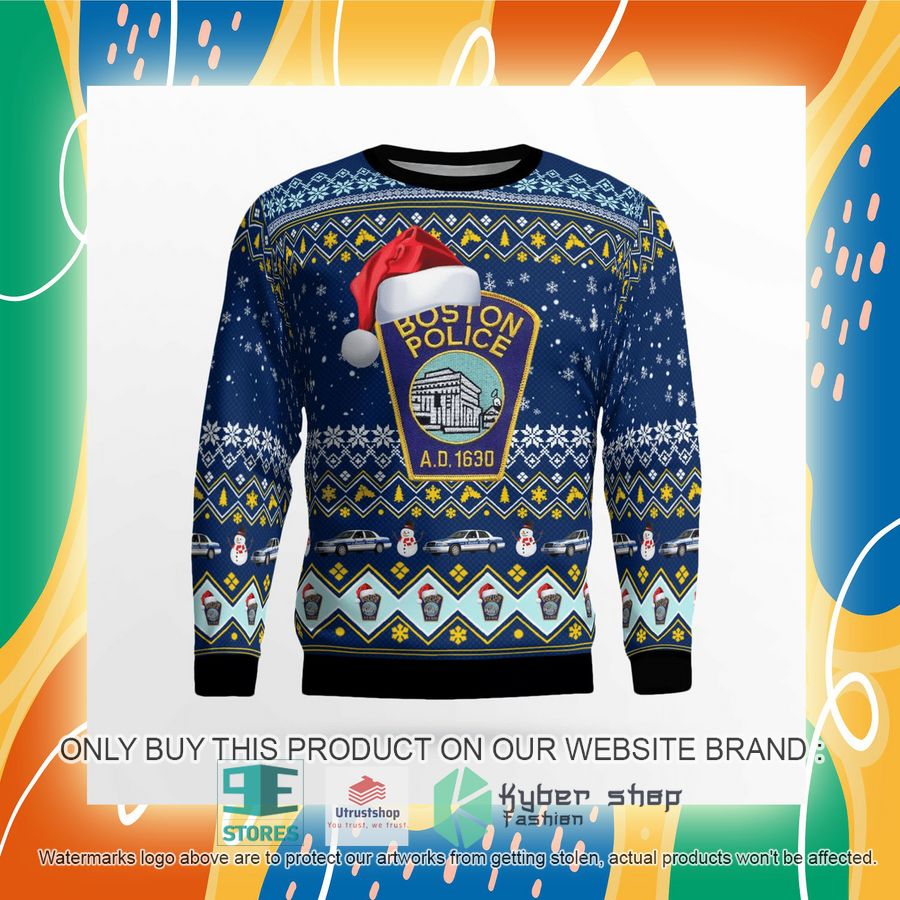 NEW Boston Police Department Christmas Sweater 8 boston police department christmas sweater 8 45986