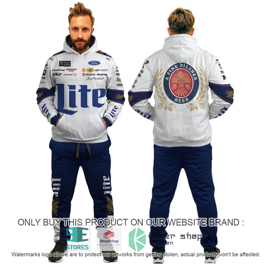 brad keselowski nascar white hoodie pants 1 18405
