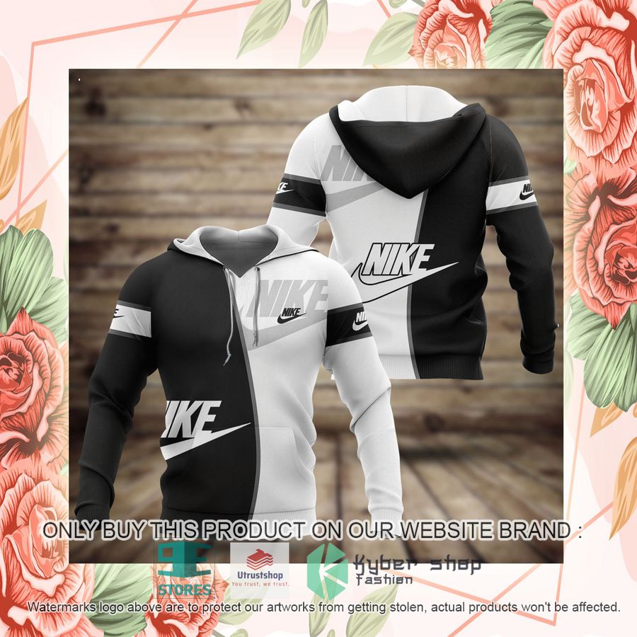 NEW Brand Nike black white Full Print Hoodie 2 brand nike black white 3d hoodie 2 51509