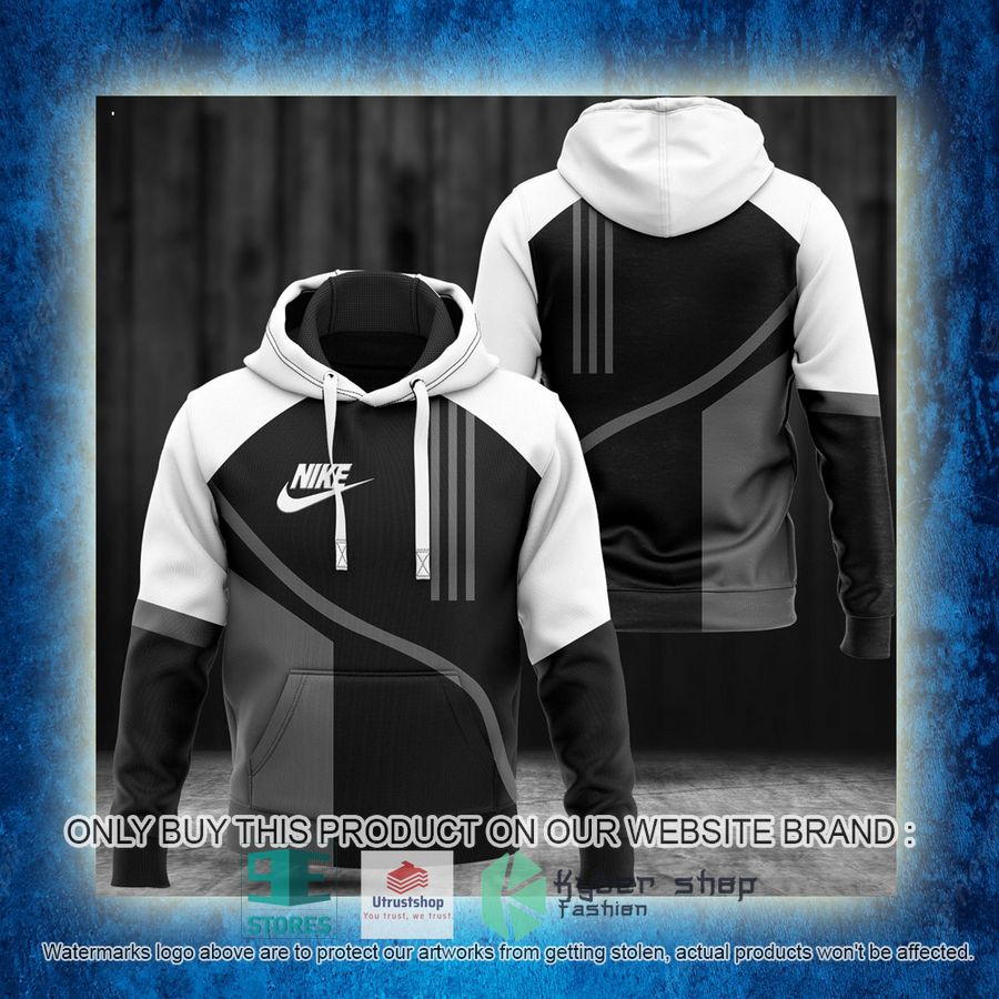 NEW Brand Nike white black Full Print Hoodie 3 brand nike white black 3d hoodie 3 79733