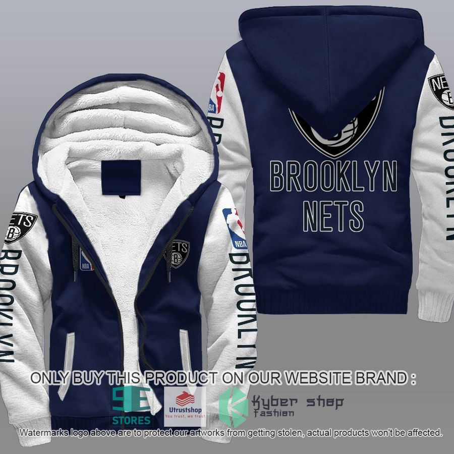 NEW Brooklyn Nets 3D Fleece Hoodie 3 brooklyn nets nba fleece hoodie 3 48527