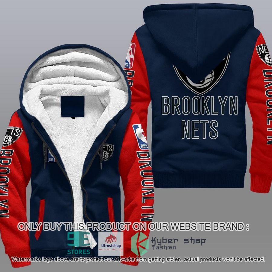 NEW Brooklyn Nets 3D Fleece Hoodie 4 brooklyn nets nba fleece hoodie 4 37327