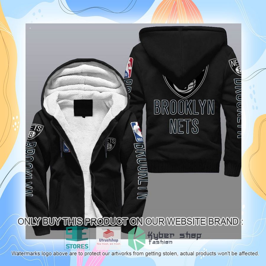 NEW Brooklyn Nets 3D Fleece Hoodie 5 brooklyn nets nba fleece hoodie 5 53335