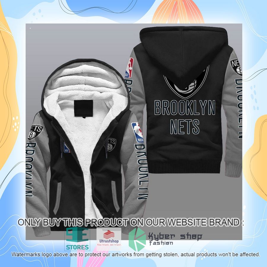NEW Brooklyn Nets 3D Fleece Hoodie 6 brooklyn nets nba fleece hoodie 6 49591