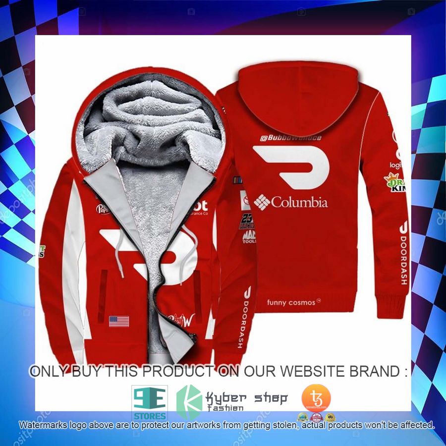 HOT Bubba Wallace Nascar 2022 Racing Fleece Zipper Hoodie 4 bubba wallace nascar 2022 racing fleece hoodie 4 45345