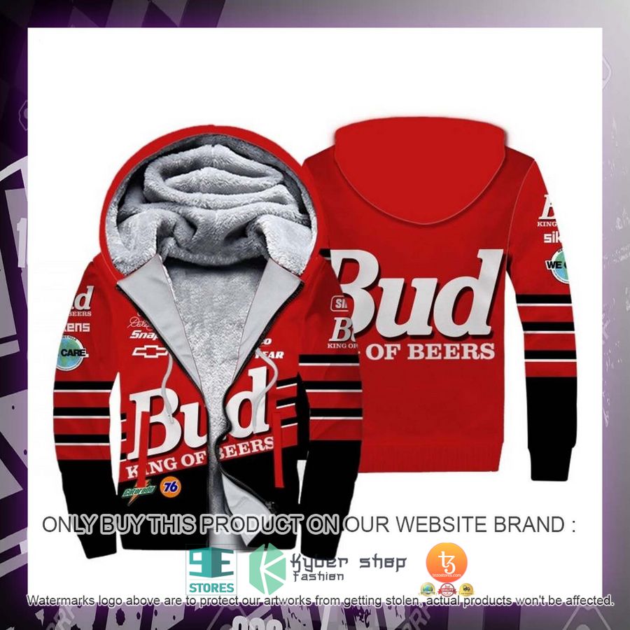 HOT Bud King of beers Dale Earnhardt Jr. Racing Fleece Zipper Hoodie 2 bud king of beers dale earnhardt jr racing fleece hoodie 2 88097