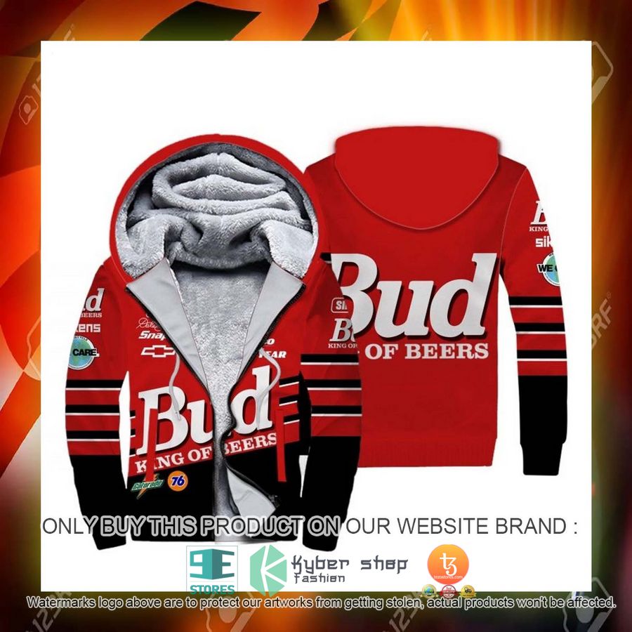 HOT Bud King of beers Dale Earnhardt Jr. Racing Fleece Zipper Hoodie 3 bud king of beers dale earnhardt jr racing fleece hoodie 3 5036