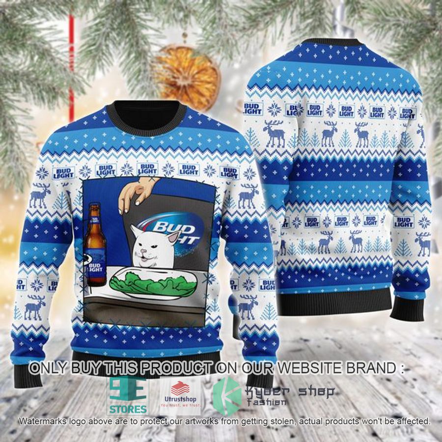 bud light cat meme ugly christmas sweater 1 82716