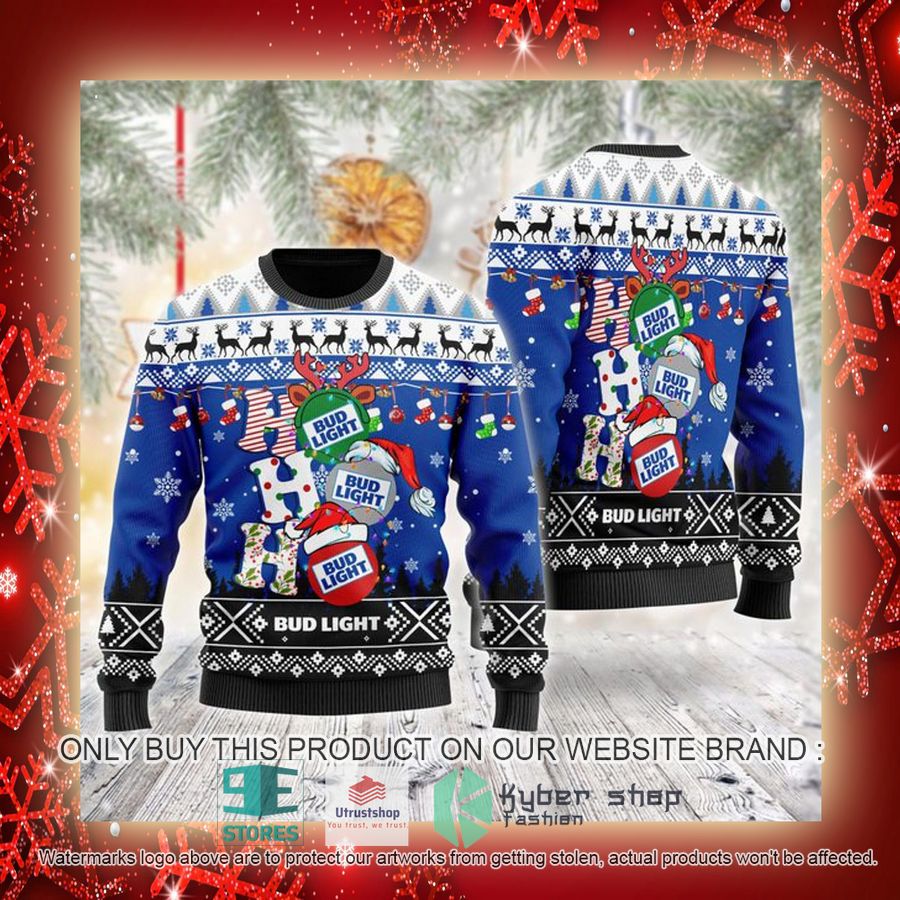 NEW Bud Light Ho Ho Ho Christmas Ugly Sweater 3 bud light ho ho ho ugly christmas sweater 3 87375