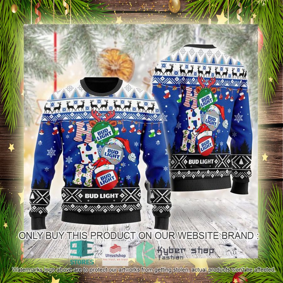 NEW Bud Light Ho Ho Ho Christmas Ugly Sweater 4 bud light ho ho ho ugly christmas sweater 4 48796