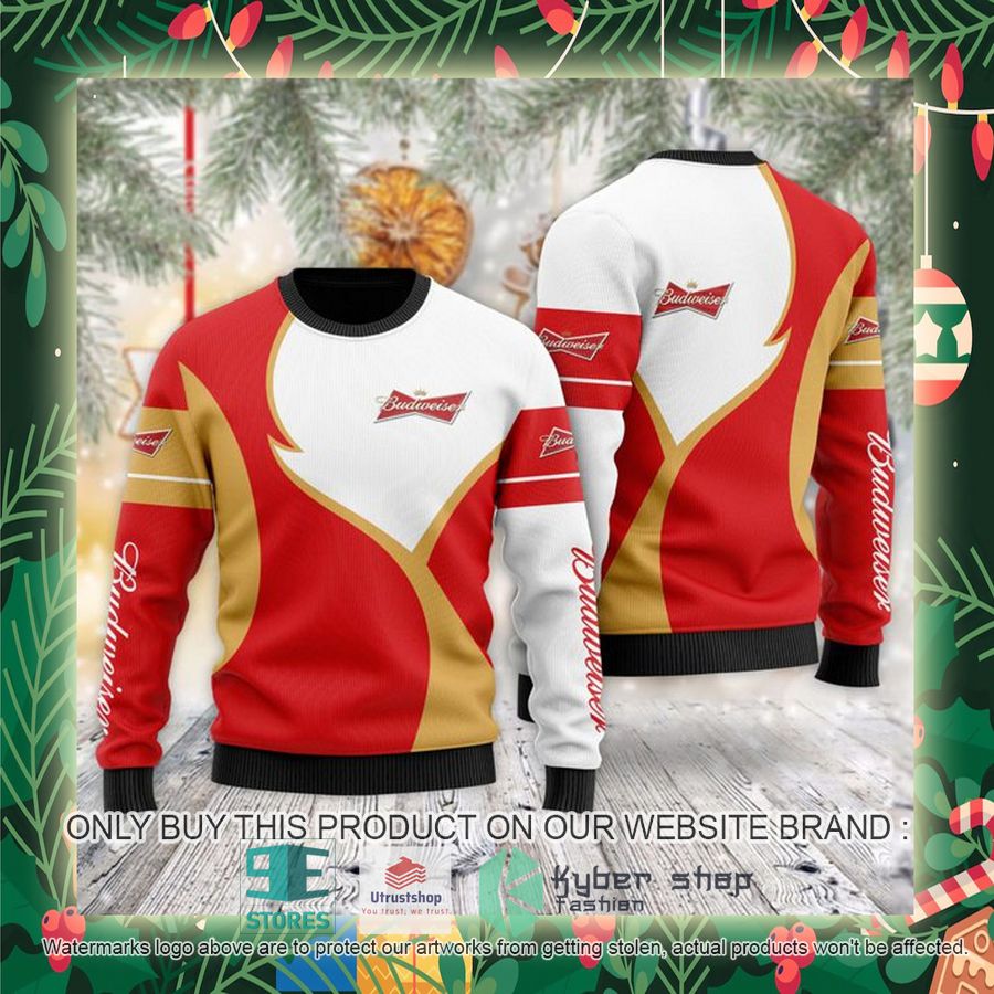 budweiser beer ugly christmas sweater 2 80110