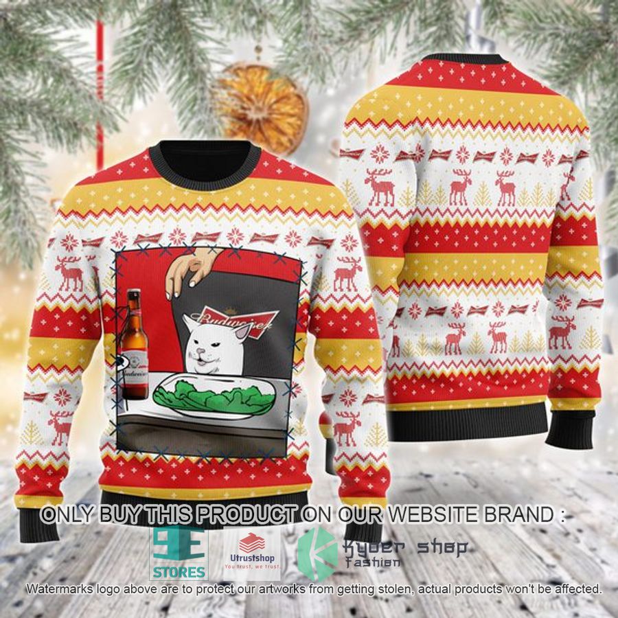 budweiser cat meme ugly christmas sweater 1 13755