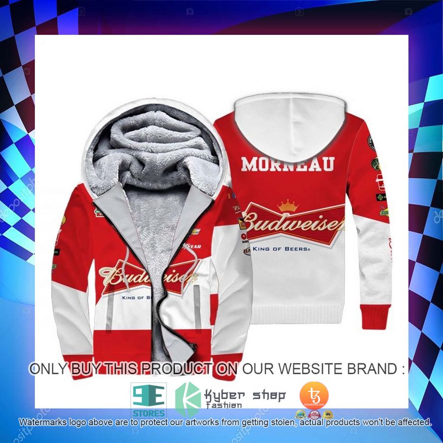 HOT Budweiser Kevin Harvick Racing Fleece Zipper Hoodie 4 budweiser kevin harvick racing fleece hoodie 4 8999