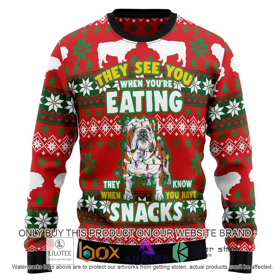 bulldog snacks ugly christmas sweater 1 41445