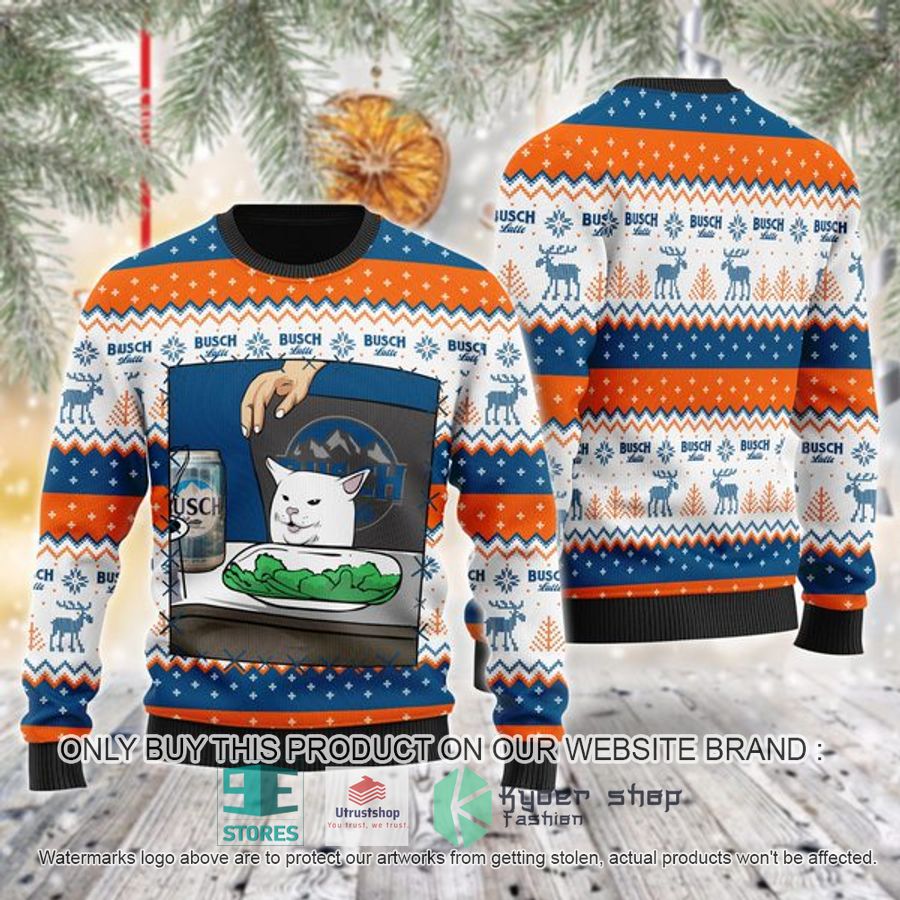 busch latte cat meme ugly christmas sweater 1 55990
