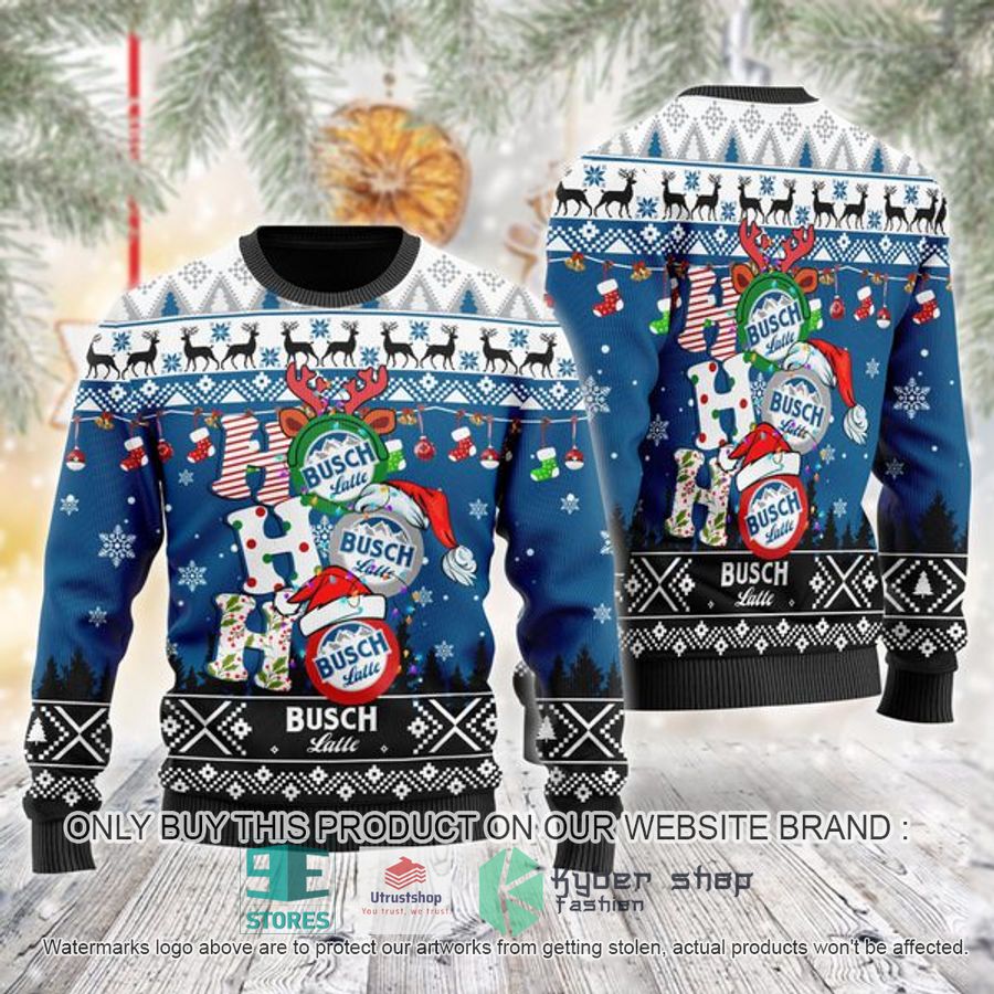 busch latte ho ho ho ugly christmas sweater 1 37975