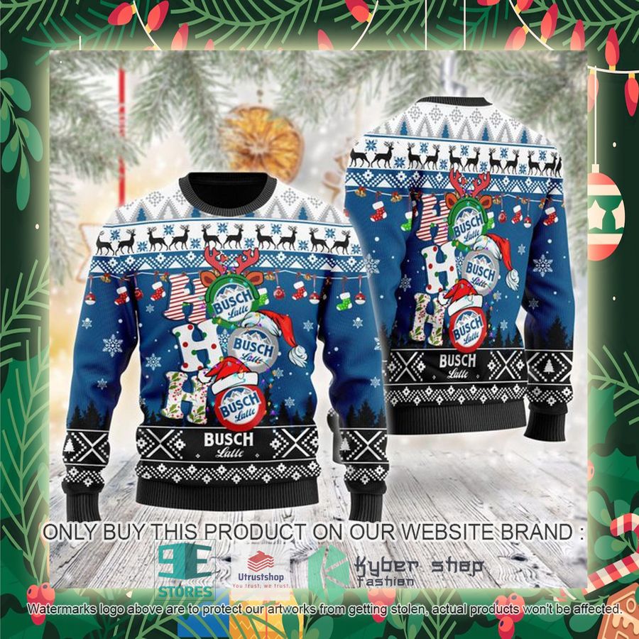 busch latte ho ho ho ugly christmas sweater 2 91218