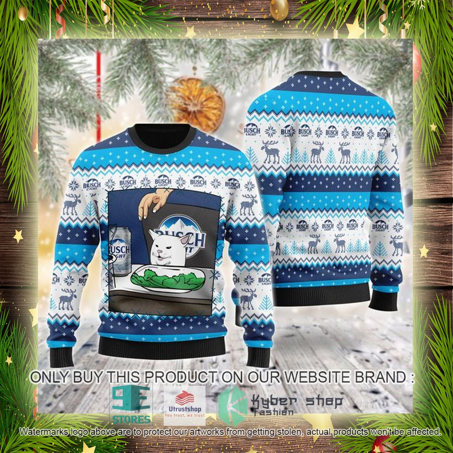 NEW Busch Light Cat Meme Christmas Ugly Sweater 4 busch light cat meme ugly christmas sweater 4 44772