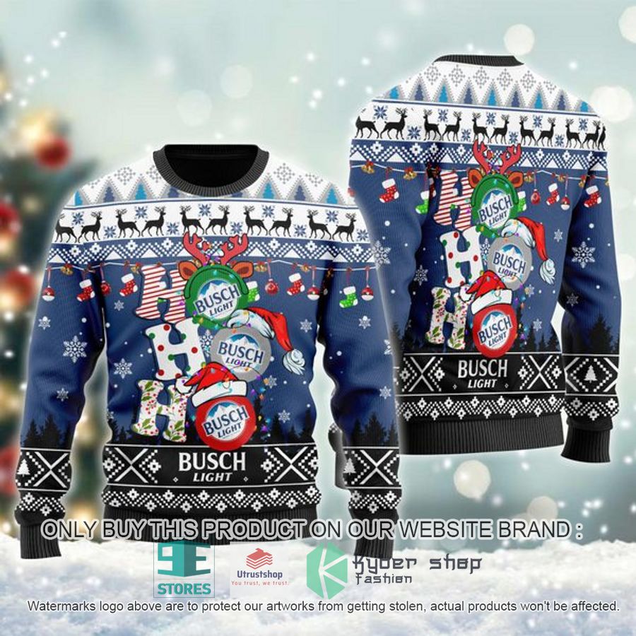 busch light ho ho ho ugly christmas sweater 1 18033