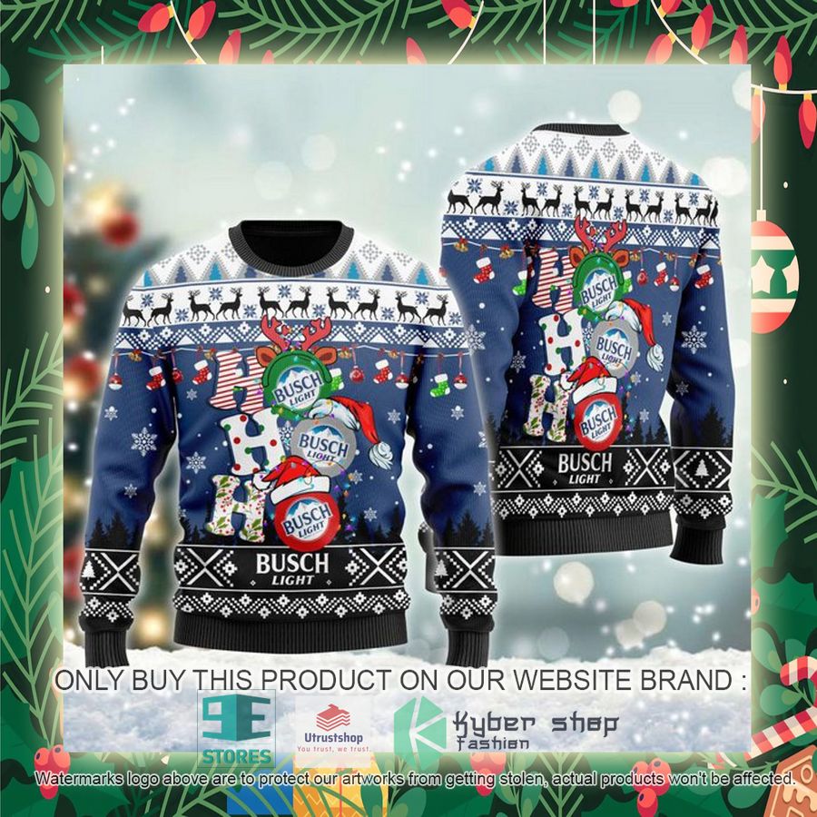 busch light ho ho ho ugly christmas sweater 2 56347
