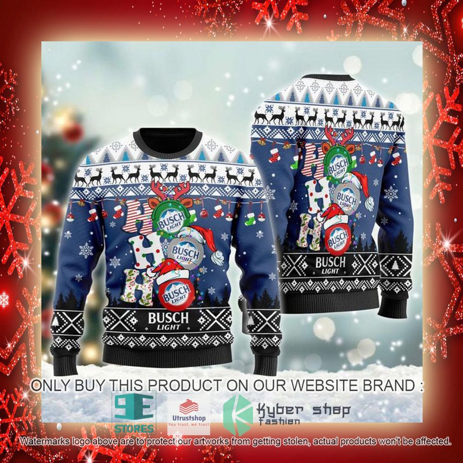 NEW Busch Light Ho Ho Ho Christmas Ugly Sweater 3 busch light ho ho ho ugly christmas sweater 3 2653