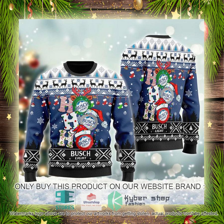 NEW Busch Light Ho Ho Ho Christmas Ugly Sweater 4 busch light ho ho ho ugly christmas sweater 4 37203