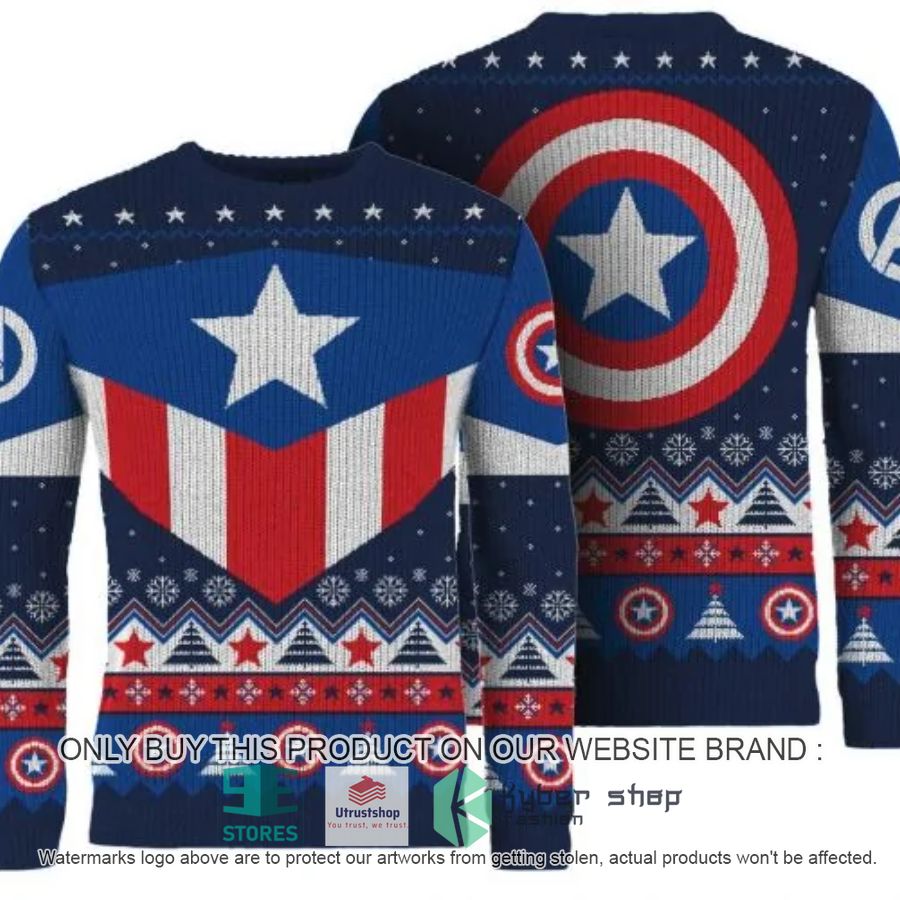 NEW Captain America Costume Ugly Sweater 9 captain america costume ugly christmas sweater 1 4059