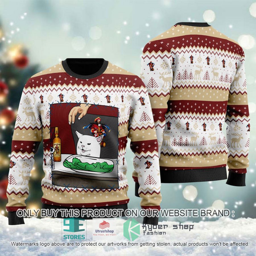 captain morgan cat meme ugly christmas sweater 1 57195