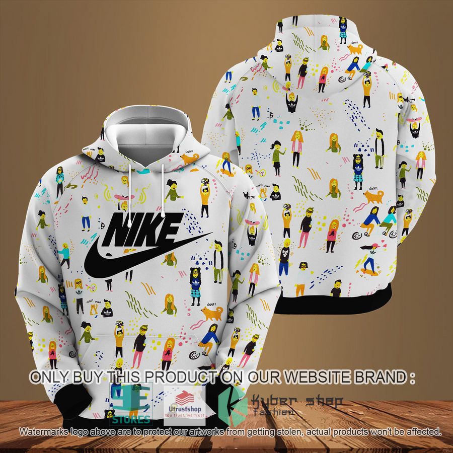 cartoon nike white 3d hoodie 1 34725
