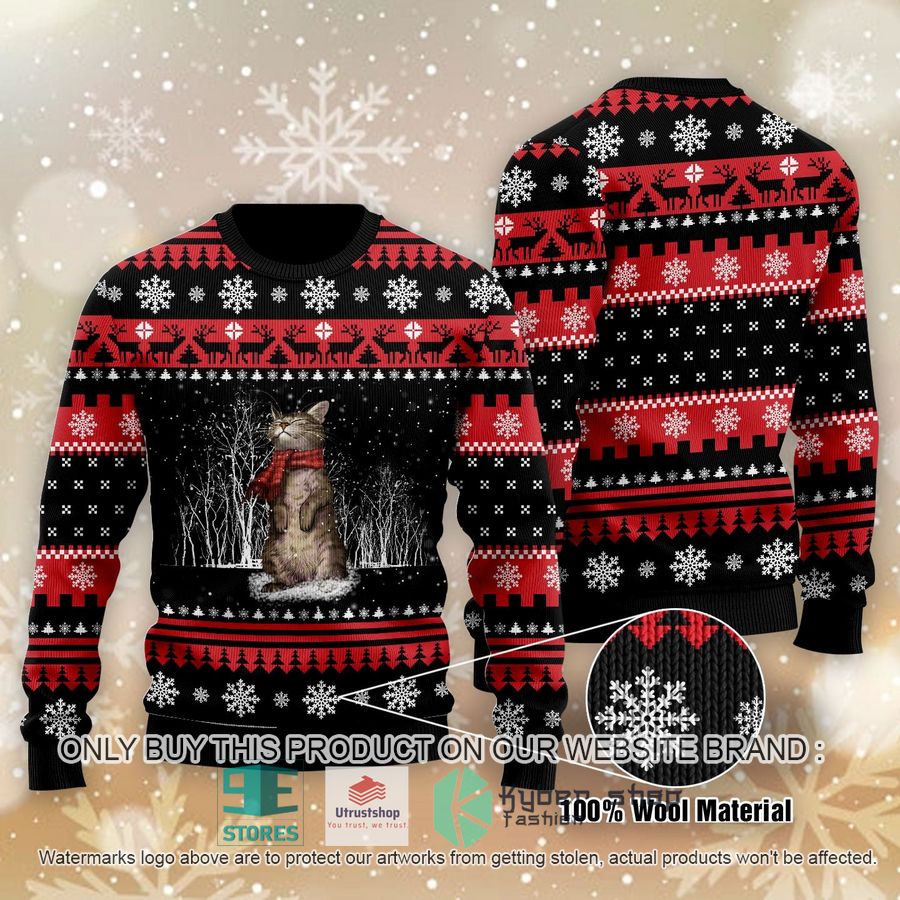 NEW Cat black red Ugly Sweater 1 cat black red ugly christmas sweater 1 16248