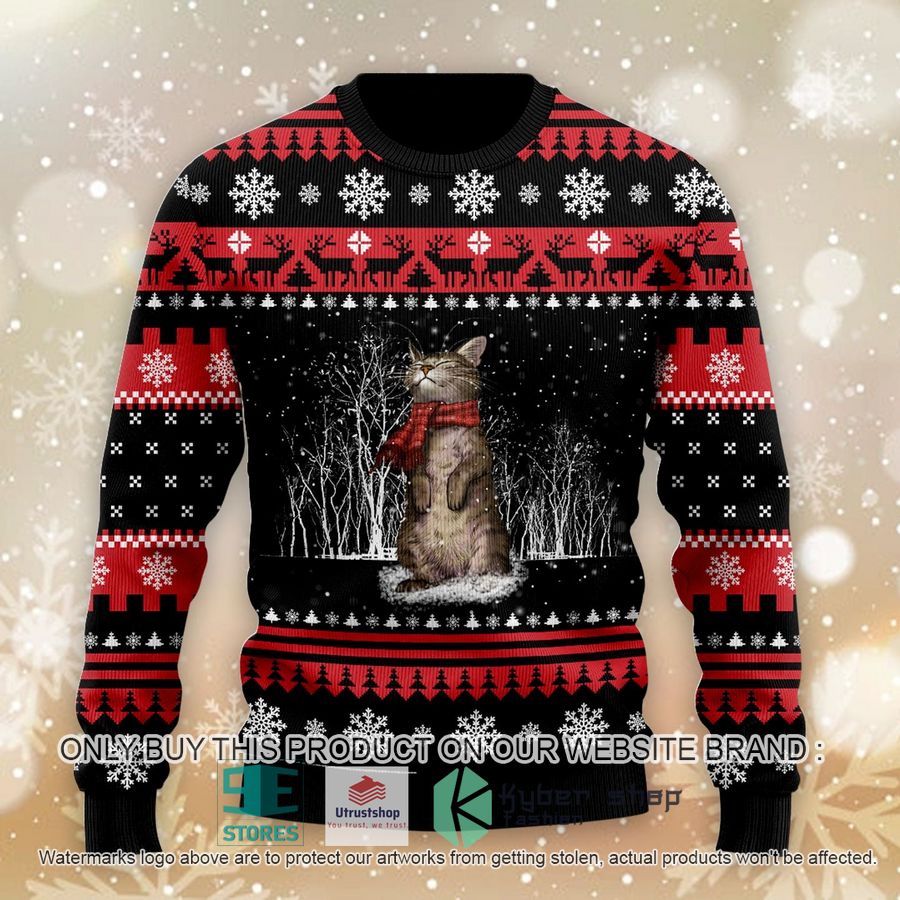 NEW Cat black red Ugly Sweater 2 cat black red ugly christmas sweater 2 64974