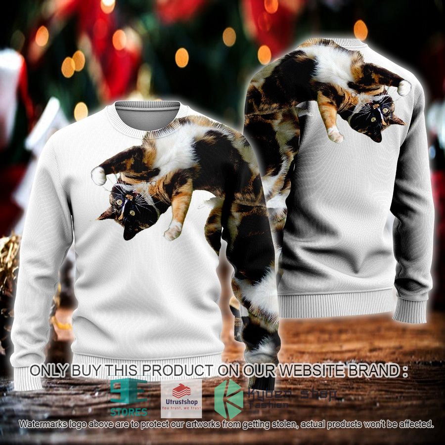 NEW Cat stretching Ugly Sweater 1 cat stretching ugly christmas sweater 1 30169
