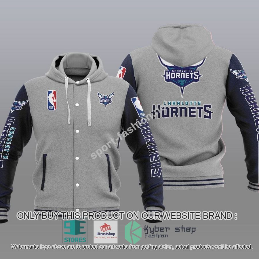 charlotte hornets nba baseball hoodie jacket 2 58468