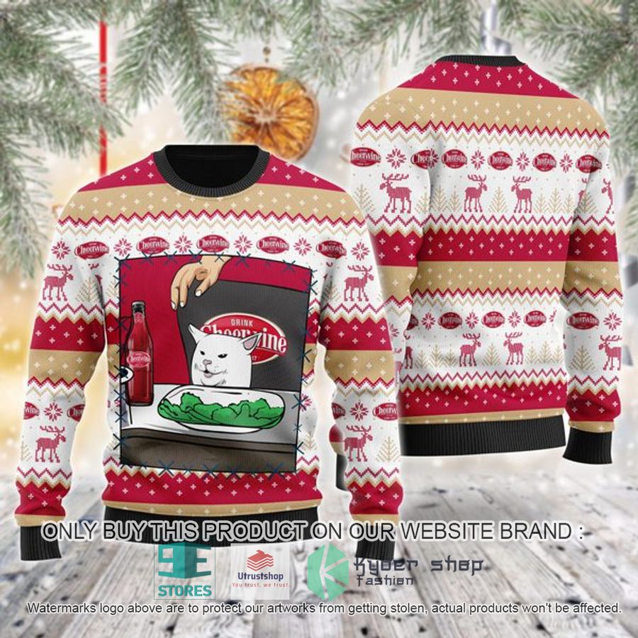 cheerwine cat meme ugly christmas sweater 1 65119