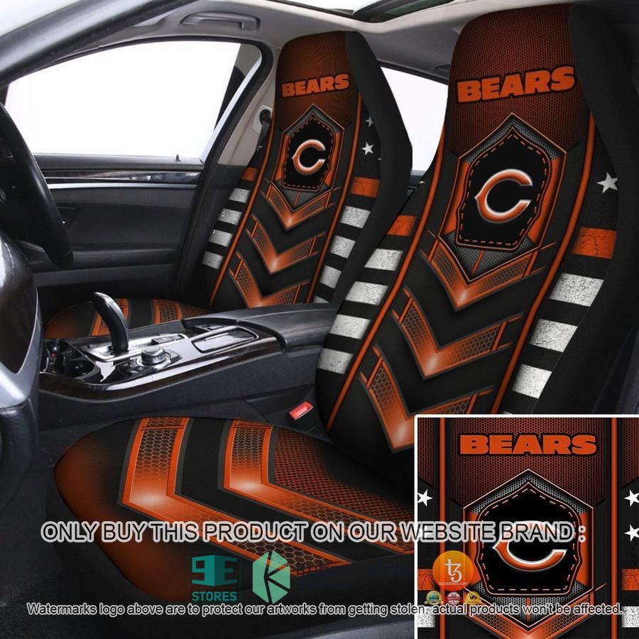 chicago bears orange black car seat covers 1 18997