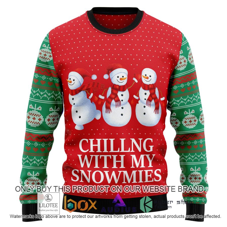 chilling with my snowmies ugly christmas sweater 1 9346