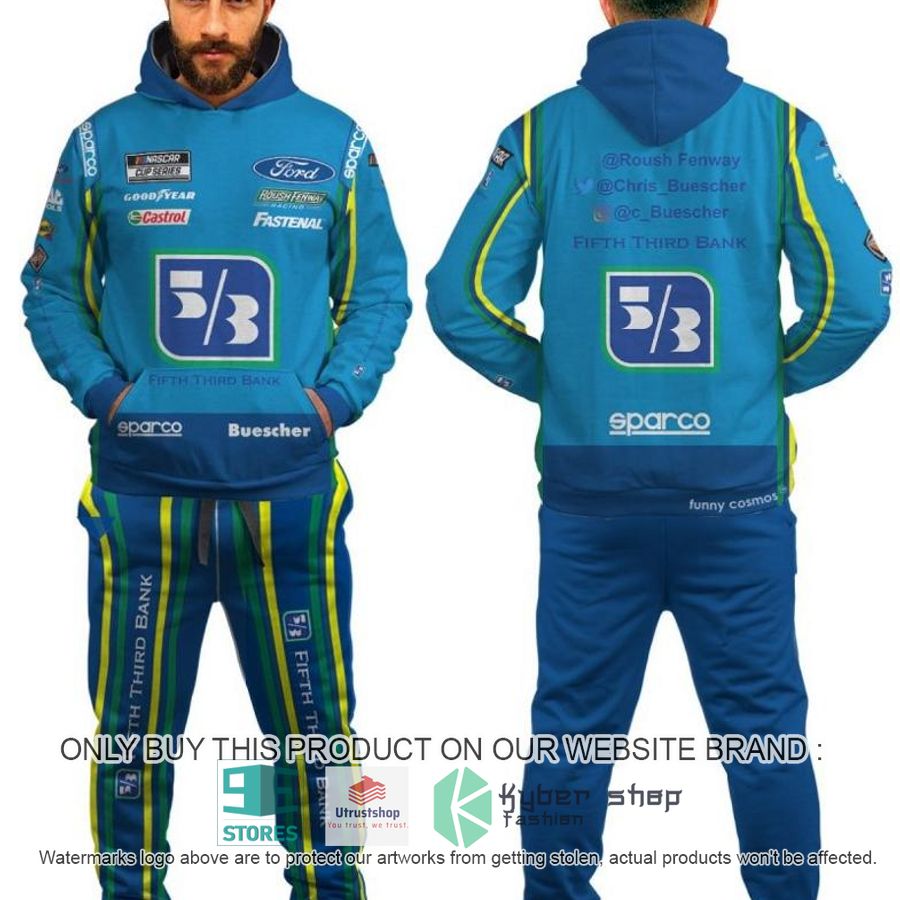 NEW Chris Buescher Nascar 2022 blue Sweatpants, Hoodie 7 chris buescher nascar 2022 blue hoodie pants 1 60504
