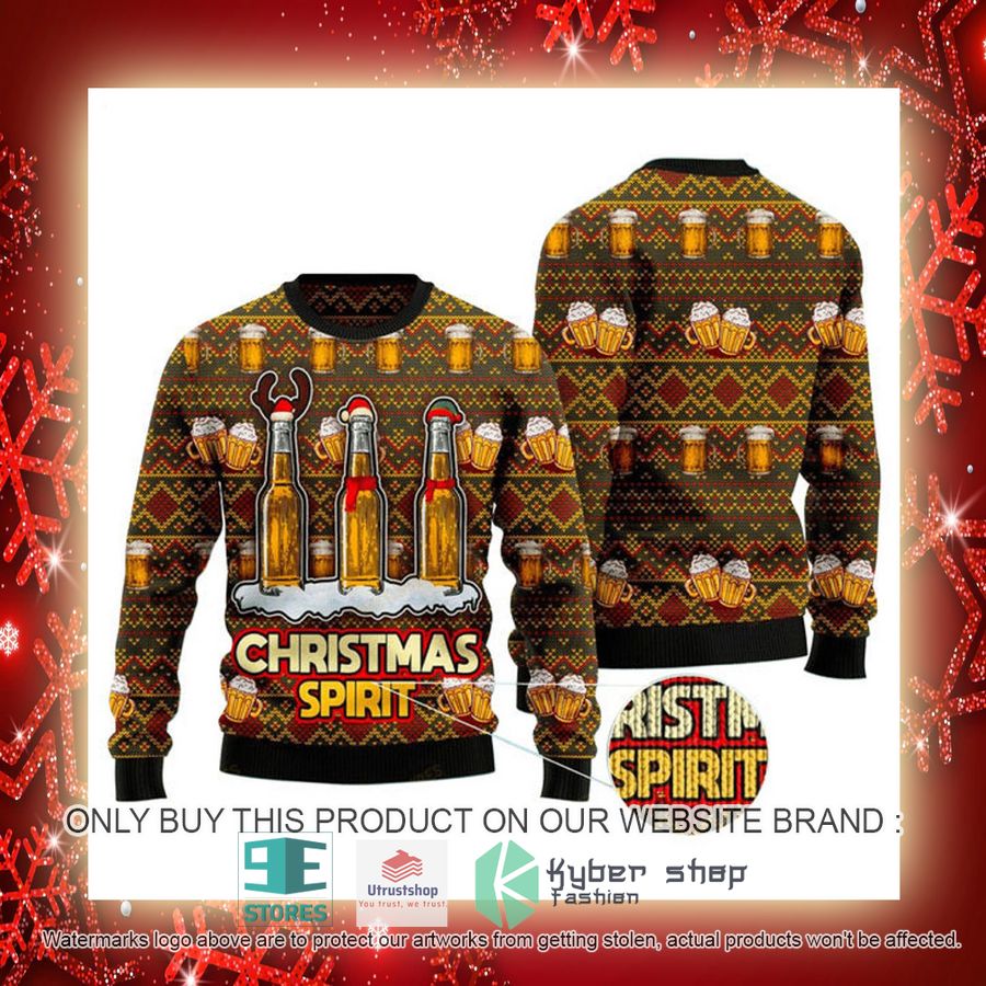 NEW Christmas Spirit With Beer Christmas Ugly Sweater 3 christmas spirit with beer ugly christmas sweater 3 62272