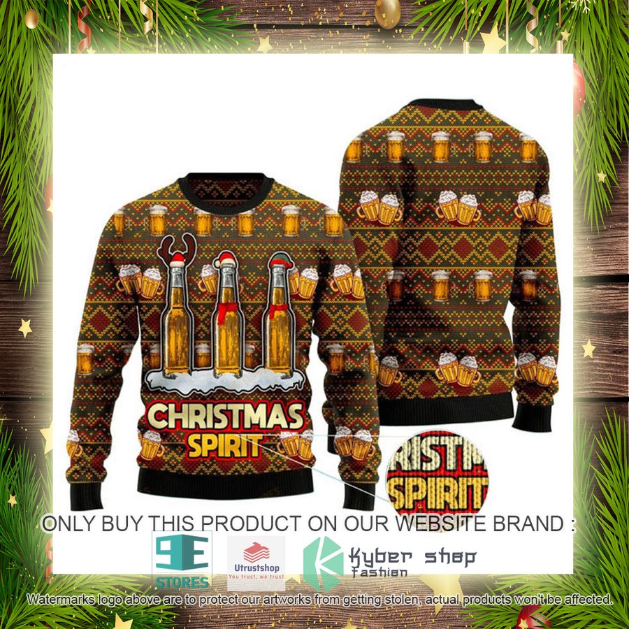 NEW Christmas Spirit With Beer Christmas Ugly Sweater 4 christmas spirit with beer ugly christmas sweater 4 58012