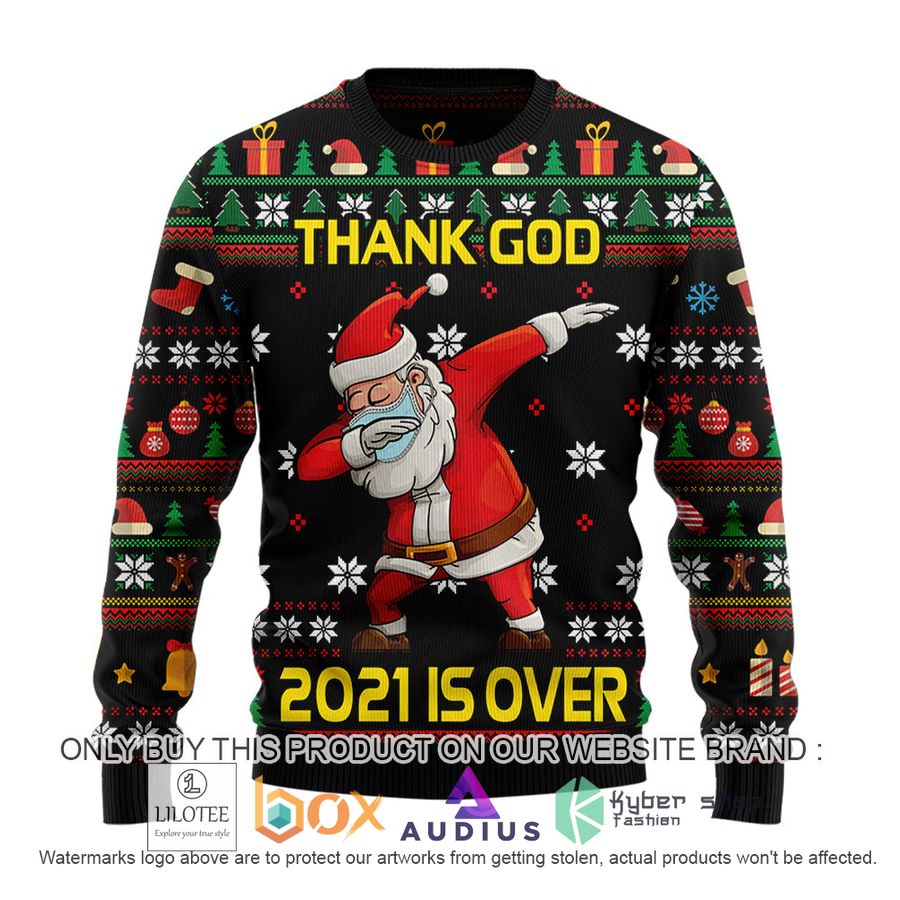 christmas thank god021 is over santa d ugly christmas sweater 2 33500