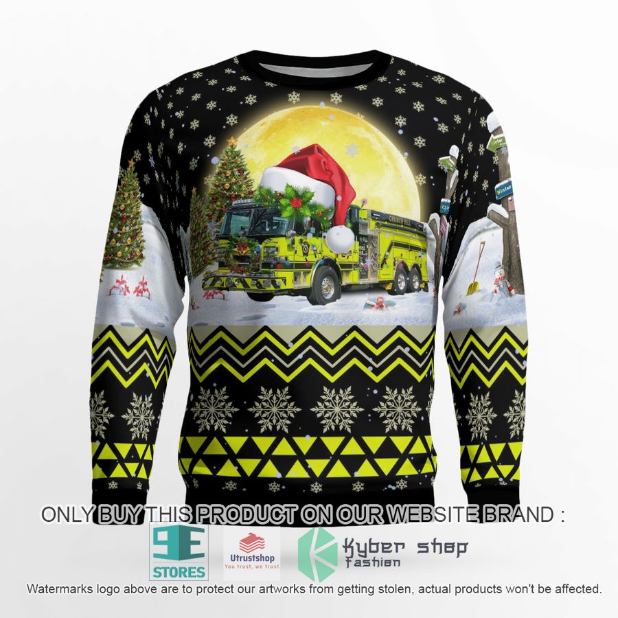 church hill volunteer fire company queen annes county maryland black christmas sweater 2 19621