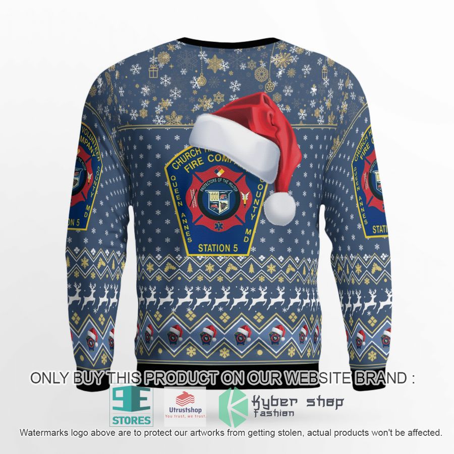 NEW Church Hill Volunteer Fire Company Queen Anne's County Maryland blue Christmas Sweater 3 church hill volunteer fire company queen annes county maryland blue christmas sweater 3 4631