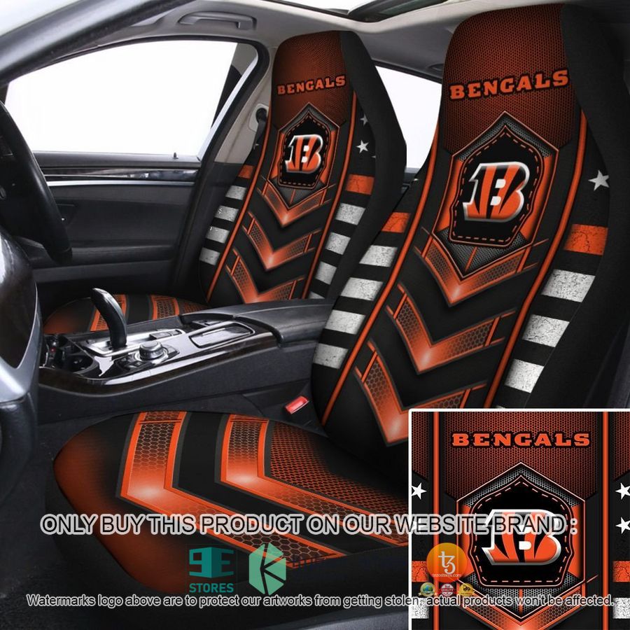 cincinnati bengals electric orange car seat covers 1 47633