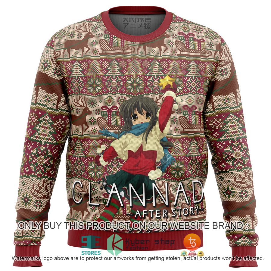 HOT Clannad Alt Ugly Christmas Sweater 1 clannad alt knitted wool sweater 1 22045