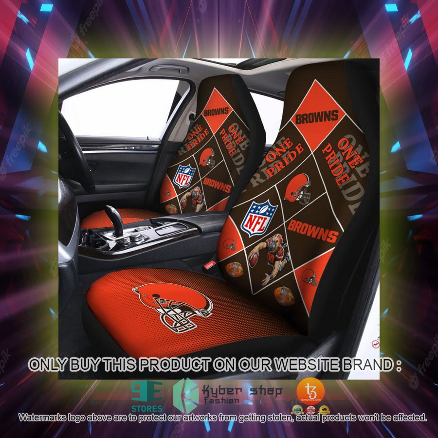 cleveland browns one pride car seat covers 2 49772