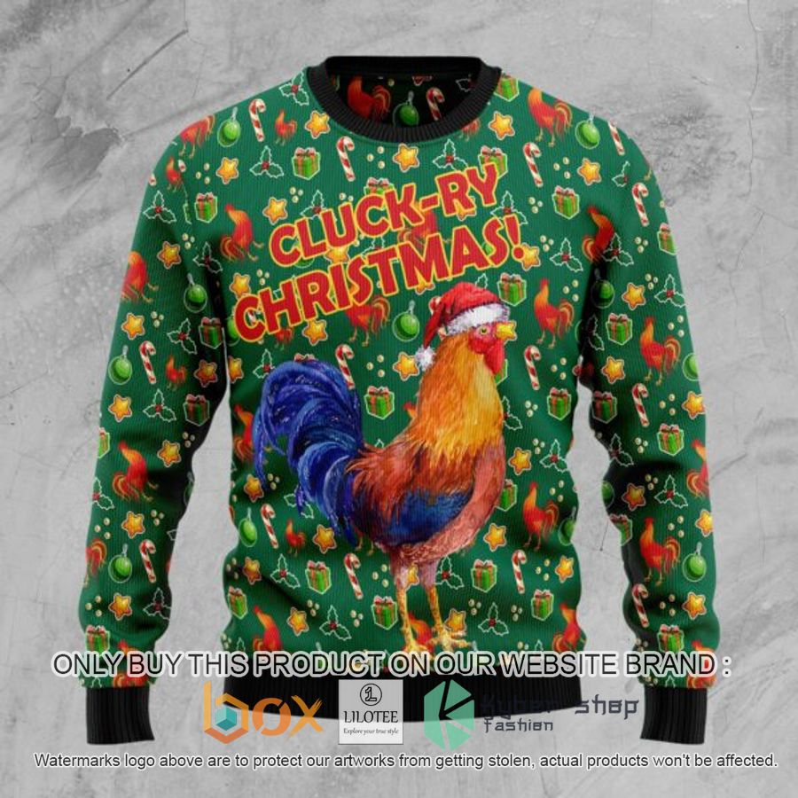cluck ry christmas ugly christmas sweatshirt 1 37559
