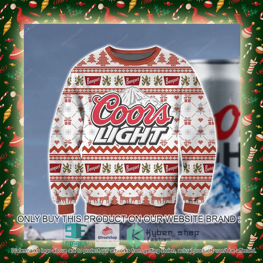 NEW Coors Light Banquet Christmas Ugly Christmas Sweatshirt 3 coors light banquet christmas ugly christmas sweater 3 48606