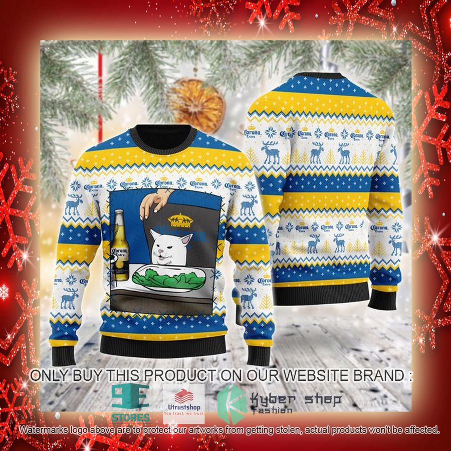 NEW Corona Extra Cat Meme Christmas Ugly Sweater 3 corona extra cat meme ugly christmas sweater 3 23402