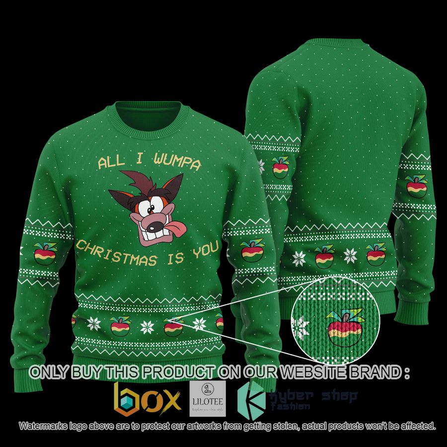 crash bandicoot christmas wool sweater 1 76031